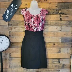 SALE-Maurices junior girls black and floral bodycon dress size 3/4